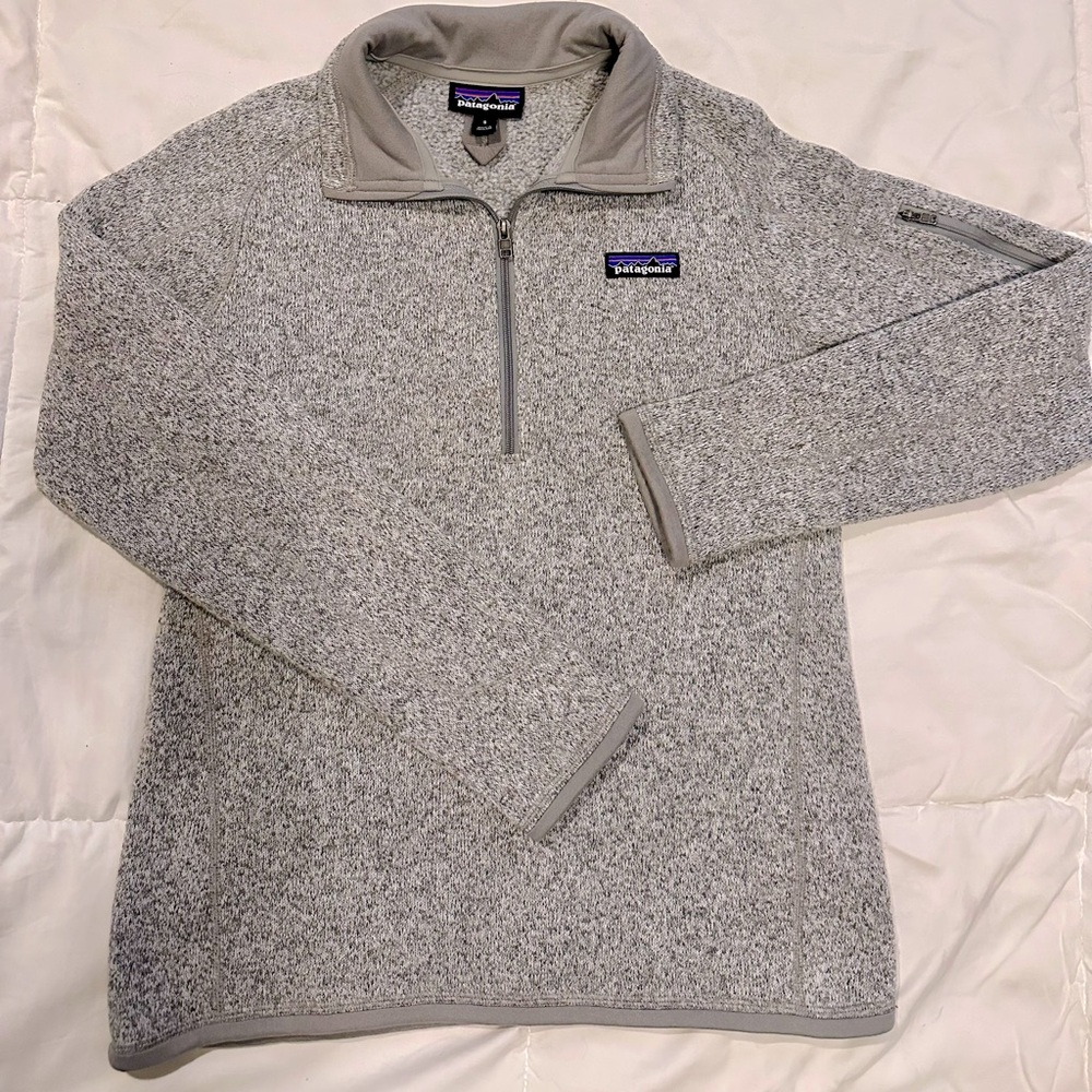 Patagonia Better Sweater 1/4 Zip Fleece Pullover Gray Women's Small-EUC!